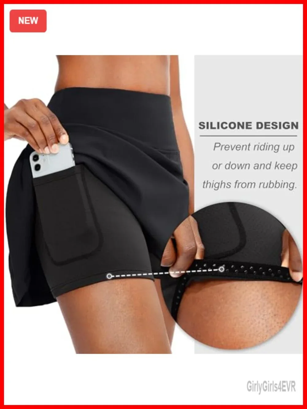 Pleated Tennis Skort High Waisted Athletic Golf Skirt with Pockets for Women